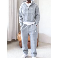 New American Retro Washed Long Sleeved Hooded Shirt Loose Casual Trousers Fashionable Japanese Sweater Suit