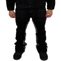 2027 Fashion European-USA Style Vintage Hip-Hop Jeans Men Mid Waist Embroidery Splicing Washed Straight Type Denim Pants