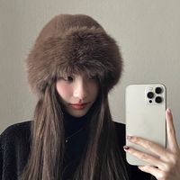 2024 Winter Hat Autumn Winter Thick Fur Fishermans Hat Warm Solid Versatile Mongolian Hat