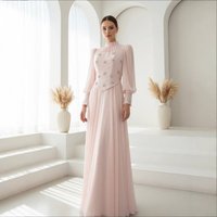  Elegant Rhinestone Embellished Maxi Dress – Flowy 3 4 Sleeve Round Neck 