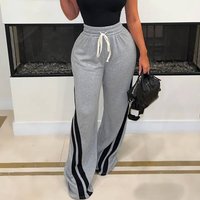 Women's Clothing Casual Elastic Waist Drawstring Stitching Cloth Autumn And Winter Trousers