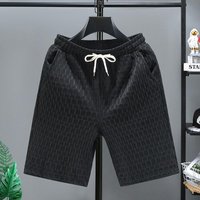 Men's Clothing Shorts High Elastic Slim Fit Shorts For Home Wear Four Point Large Pants Sports Jacquard Beach Pants