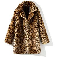 Luxury Faux Fur Leopard Print Coat – Mid Length Blazer Style Coat