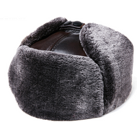 Trapper Hats Middle aged elderly Lei Feng hat winter thick warm outdoor ear protection cotton hat elderly leather cowhide sheepskin hat