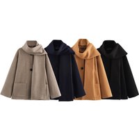 Trendy Notched Collar Wool Coat – Women’s Street Style Winter Jacket, Oversized Lapel Coat For Fall & Winter Fashion