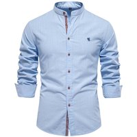 Spring 2025 Japanese Fashion Style Business Blouse Stand Collar Embroidery Single Breasted Long Sleeve Cotton Linen Shirt