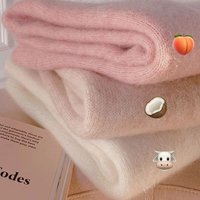 Mohair Thicken Turtleneck Sweater Autumn Winter Sweet Fashion Long Sleeve Casual Solid Pullovers Pull Femme