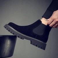 Martin Boots Shoes Chelsea Tooling Shoes Short Boots Fleece High top Shoes Flip Leather Shoes