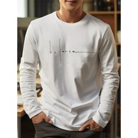 Spring Autumn Cotton Loose Comfortable Versatile Balance Letter Printed Round Neck Long Sleeve T shirt Top