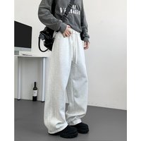 Casual Jogger Pants Side Stripes & Wrinkle Design Loose Fit Elastic Waist Comfortable Workout Sweatpants Daily Wear