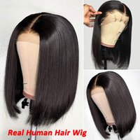 Bob Wig Human Hair 13×4 Frontal Lace Wig Human Hair 150 Density Glueless Pre Plucked with Baby Hair Straight Bob Wigs for Women