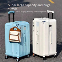 Luggage Five Wheel Suitcase Large Capacity Trolley Case Universal Wheel Password Suitcase Double Sided Lining Antibacterial