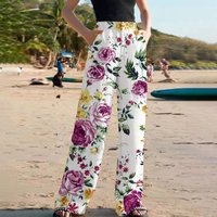 Clothing Trousers Positioning Printing High Waist Pocket Loose Casual Pants