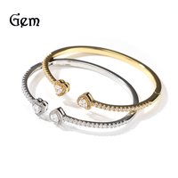 Jewelry Minimalist Hip Hop Double Heart Bracelet Cubic Zirconia Dainty Stackable Bangle Trendy Outfits