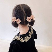 2Pcs Cute bowknot Hair Clips Hair Ties Sequin Side Clip Headdress Shinying Hair Accessories Gift