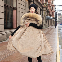 Women's Clothing Mid Length Parka Women's Autumn And Winter New Style Thickened Loose Warm Cotton Coat Large Size Cold Proof Jacket