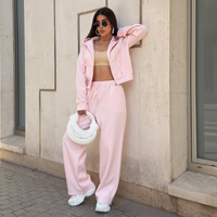 & Casual Sportswear Set Zip Up Hooded Jacket & Drawstring Pants
