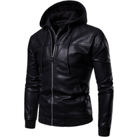 clothing leather jacket Handsome leather jacket cotton thickened motorcycle pilot autumn winter coat