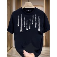 Heavyweight Pure Cotton Short-Sleeve T-Shirt For Men And Women, 2024 Summer New Style, Trendy American-Style Round-Neck -Monochrome Man