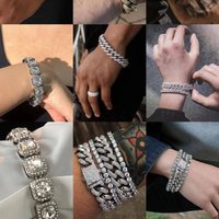 1/2/3/4pcs/set Unisex Jewelry Fashion Hip Hop Cuban Chain Bracelet – 15mm Zinc Alloy Unisex Stackable Bracelets (6 Styles)
