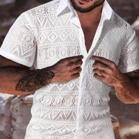 Men’s Clothing Men’s Short Sleeved Shirt Breathable Business Casual Cardigan Solid Color Silky Men’s Wear