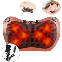 8 Head Electric Back Massager Heat Deep Tissue Neck MassagePillow Shoulder Foot Body Massage at Home Car