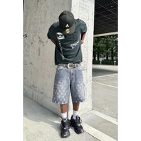 European Streetwear "US" Patchwork Denim Shorts Hip Hop AAA Distressed Jeans Shorts Spring & Summer