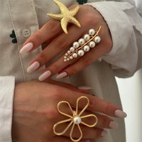 RZ0827 Cross-Border European And American Exaggerated Metal Summer Ocean Vacation Style Women's Ring Jewelry