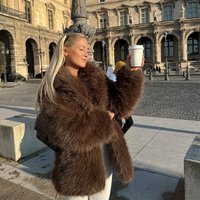 Clothing Solid Fur Coat Comfortable Temperament Elegant Leisure Warm Eye Catching Coat