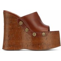 High Chunky Heel For Women 2025 New Large Size Export Thick Sole Waterproof Platform Sandals Metal Buckle Slippers