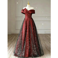 Clothing Red toast dress bride wedding autumn one shoulder noble dress simple generous slim fit