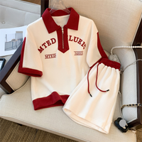 fashion summer lapel design sense casual sports fashion suit loose short sleeve shorts foreign two piece fashion set