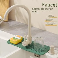 Silicone Drain Mat Faucet Storage Drain Rack Wash Basin Splash Pad Extended Home Kitchen Table Drain Mat