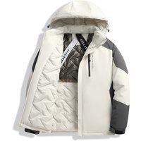 Winter Graphene Self Heating Cotton Jacket Loose Fit Stand Collar Block Thickened Workwear Couple Windbreaker