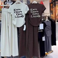 Clothing Design Sense Slim Short Sleeved T Shirt Small Trousers Two Piece Suit