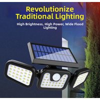 Solar Wall Lamp Outdoor Waterproof Lighting Three Head Rotating Human Body Induction Road Courtyard Light Model
