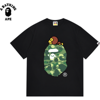 A BATHING APE BAPE-Monkey Ape Man Combination Printed Short Sleeve T-shirt Made Of Pure Cotton Fabric