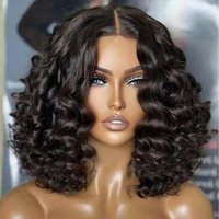 cosplay wig female front lace headgear matte high temperature silk whole top headgear short curly hair wave