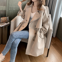 Trench Coat Long Autumn Winter Coat Korean Version All Loose Suit Collar Casual Coat Top