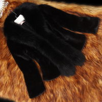 fashion faux fur coat Short coat Fox fur collar Autumn winter thickened cloak