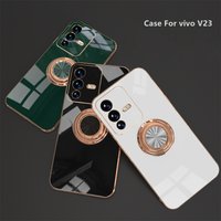 Vivo V23 Case Ring Bracket Phone Case Vivo V23 Pro Cover Luxury Plating Soft Silicone Fashion Bumper VivoV