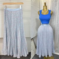 Elegant Flowy A-Line Midi Skirt With Floral & Geometric Prints - High Waist Chiffon Skirt For Women, Boho Chic & Vintage Style, Perfect For Casual