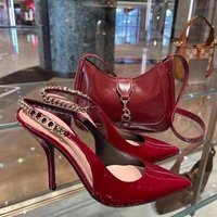 Women's Chain Heels & Underarm Bag Set โ Pointed Toe Slides With Mini Shoulder Bag (Evening Glam Combo)โ