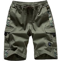 Man's clothing Multi-bag cargo shorts Summer men's cotton baggy plus-size casual pants medium pants quarter pants