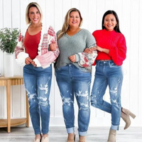 Clothing Factory direct sales jeans independent station hole waist small pants hip hop trousers