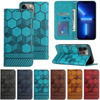 Football Pattern Leather Wallet Case Samsung Galaxy A03 A03S A12 M12 F12 A13 A23 A33 A53 A73 S22 Ultra S21 Plus S20
