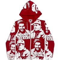 Clothing Retro Long Sleeve Loose Pattern Hoodie Harajuku Hip Hop Sports Large Casual Zipper Sweater High Weight