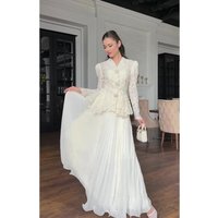 Clothing Autumn Elegance Linen Blend Dress Set – Victorian Inspired Ruffle Blouse & Pleated Maxi Skirt V Neck & Button Down Details