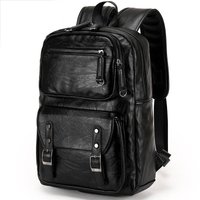 Leather travel men's backpack, casual business backpack, large capacity student backpack, computer men's bag
