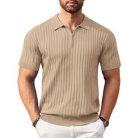 Summer Polo Shirt Short Sleeve Solid Zipper Design Casual Trendy Knitwear European American Style